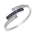 Promo Bague en or gris rhodié saphirs et diamants à 365,00 € dans le catalogue E.Leclerc à Basse-Goulaine