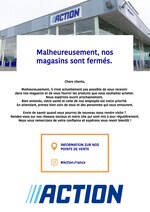 Catalogue Action "Malheureusement, nos magasins sont fermés", 1 pages, à Le Pian-Médoc, 25/03/2020 - 15/04/2020 Prospectus Action "Malheureusement, nos magasins sont fermés", 1 pages, à Le Pian-Médoc, 25/03/2020 - 15/04/2020