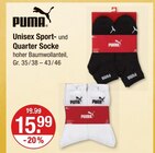 Unisex Sport- und Quarter Socke Angebote von PUMA bei V-Markt Memmingen für 15,99 €