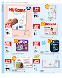 Promo Huggies dans le catalogue Carrefour du moment à la page 12