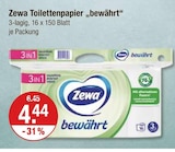 Toilettenpapier „bewährt“ im V-Markt Prospekt Toilettenpapier „bewährt“ von Zewa im aktuellen V-Markt Prospekt für 4,44 €
