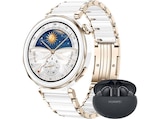 Watch GT5 Pro 42 MM + FreeBuds 5i Smartwatch Keramik Titanium Armband, 130 mm - 190 mm, Weiß im MediaMarkt Saturn Prospekt Watch GT5 Pro 42 MM + FreeBuds 5i Smartwatch Keramik Titanium Armband, 130 mm - 190 mm, Weiß von HUAWEI im aktuellen MediaMarkt Saturn Prospekt für 519,00 €