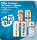 Veltins, Krombacher, Warsteiner oder Bitburger im V-Markt Prospekt Veltins, Krombacher, Warsteiner oder Bitburger von Veltins, Krombacher, Warsteiner, Bitburger im aktuellen V-Markt Prospekt für 0,65 €