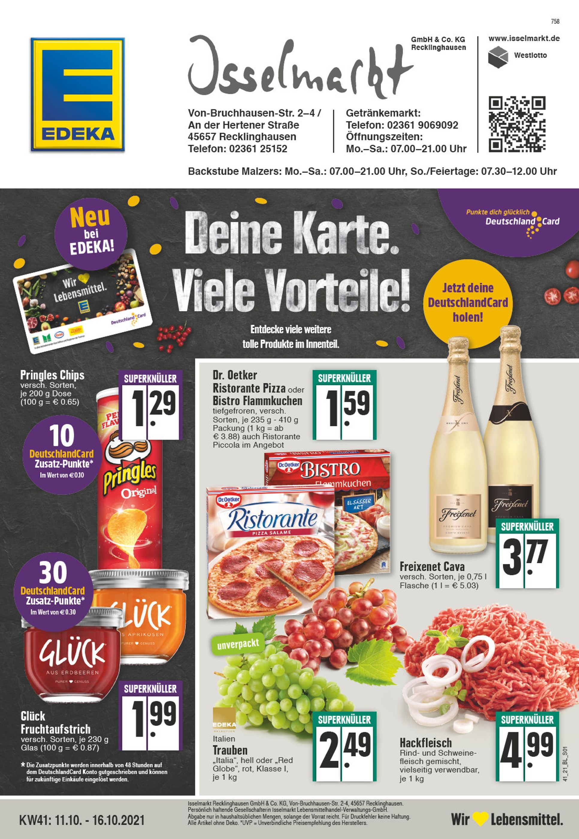 EDEKA Prospekt für Recklinghausen mit 24 Seiten EDEKA Prospekt für Recklinghausen: "Aktuelle Angebote", 24 Seiten, 11.10.2021 - 16.10.2021