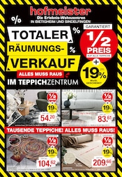 Aktueller hofmeister Prospekt mit Teppich, "TOTALER RÄUMUNGSVERKAUF", Seite 1