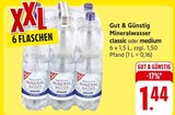 Mineralwasser classic oder medium Angebote von Gut & Günstig bei E center Ulm für 1,44 €