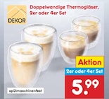 Doppelwandige Thermogläser, 2er oder 4er Set von DEKOR im aktuellen Netto Marken-Discount Prospekt für 5,99 €