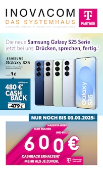 Aktueller INOVACOM Prospekt "Die neue Samsung Galaxy S25 Serie jetzt bei uns: Drücken, sprechen, fertig." Seite 1 von 8 Seiten für Lindlar