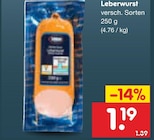 Leberwurst im Angebot bei Netto Marken-Discount in Halle Leberwurst Angebote bei Netto Marken-Discount Halle für 1,19 €
