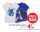 Promo Tee-shirt enfant licence Stitch à 4,90 € dans le catalogue Super U à Audincourt