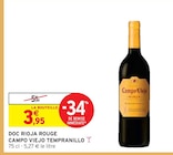 DOC Rioja Rouge Tempranillo - Campo Viejo en promo chez Intermarché Argenteuil à 3,95 €