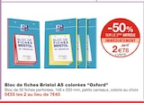 Bloc de fiches Bristol A5 colorées - Oxford en promo chez Monoprix Montreuil à 2,78 €