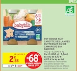 Promo Pot bonne nuit carotte des landes butternut riz de camargue bio à 0,81 € dans le catalogue Intermarché à Le Mans