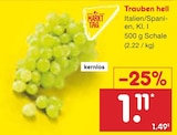 Trauben hell von Markttag für 1,11 € bei Netto Marken-Discount im Angebot Trauben hell von Markttag im aktuellen Netto Marken-Discount Prospekt