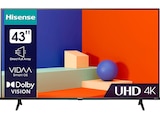 43A6K LED TV (Flat, 43 Zoll / 108 cm, UHD 4K, SMART TV, VIDAA U6) im MediaMarkt Saturn Prospekt 43A6K LED TV (Flat, 43 Zoll / 108 cm, UHD 4K, SMART TV, VIDAA U6) von HISENSE im aktuellen MediaMarkt Saturn Prospekt für 279,99 €