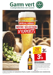 Prospectus Gamm vert à Trensacq, "Spécial bières", 4 pages de promos valables du 19/06/2024 au 07/07/2024