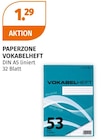 Vokabelheft von Paperzone für 1,29 € bei Müller im Angebot Vokabelheft von Paperzone im aktuellen Müller Prospekt
