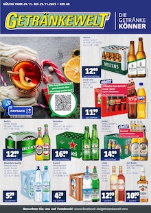 Getränkewelt Prospekt der Woche "DIE GETRÄNKEKÖNNER" Seite 1, 24.11.2025 bis 29.11.2025 für Bocholt Aktueller Getränkewelt Prospekt "DIE GETRÄNKEKÖNNER" Seite 1 von 4 Seiten für Bocholt