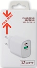 Chargeur secteur USB-A/USB-C en promo chez Hyper U Thonon-les-Bains à 3,99 €