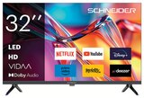 Téléviseur 32" LED HD Smart VIDAA - SCHNEIDER - Hyper U à Aix-en-Provence Téléviseur 32" LED HD Smart VIDAA - SCHNEIDER en promo chez Hyper U Aix-en-Provence à 99,00 €