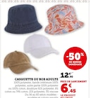 Casquette ou bob adulte - U Collection - Super U à Issy-les-Moulineaux Casquette ou bob adulte - U Collection en promo chez Super U Issy-les-Moulineaux à 6,45 €