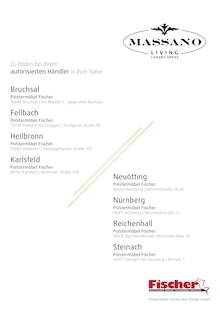 Bier im aktuellen Polstermöbel Fischer Prospekt (Leonberg) Bier im Polstermöbel Fischer Prospekt "Massano Living Sortiment" mit 14 Seiten (Leonberg)
