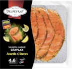 SAUMON MARINÉ GRAVLAX ANETH CITRON DELPEYRAT - DELPEYRAT en promo chez Auchan Hypermarché Tourcoing à 4,68 €