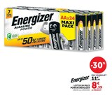 Lot de 24 piles - POWER ENERGIZER en promo chez Super U Dijon à 8,39 €