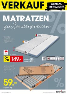 Matratze im aktuellen ZurbrĂĽggen Prospekt (Gelsenkirchen) Matratze im ZurbrĂĽggen Prospekt "GROSSER INVENTURVERKAUF WEGEN SORTIMENTSWECHSEL" mit 28 Seiten (Gelsenkirchen)