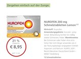 LINDA Premiumapotheke Mainz - Nurofen 200 mg Schmelztabletten Lemon Angebot im Prospekt Nurofen 200 mg Schmelztabletten Lemon bei LINDA Premiumapotheke im Mainz Prospekt für 8,95 €