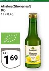 Zitronensaft Bio Angebote von Alnatura bei GLOBUS Erlangen für 1,69 €