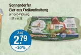 Eier aus Freilandhaltung von Sonnendorfer im aktuellen V-Markt Prospekt für 2,79 €