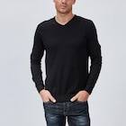Pull jersey avec col en V noir homme en promo chez La Halle Pull jersey avec col en V noir homme dans le catalogue La Halle