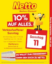 Aktueller Netto Marken-Discount Discounter Prospekt in Heilbronn und Umgebung, "10% auf ALLES" mit 2 Seiten, 11.10.2026 - 11.10.2026