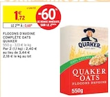 Flocons d'Avoine Complète Oats - Quaker en promo chez Intermarché Hyper Flocons d'Avoine Complète Oats - Quaker dans le catalogue Intermarché Hyper