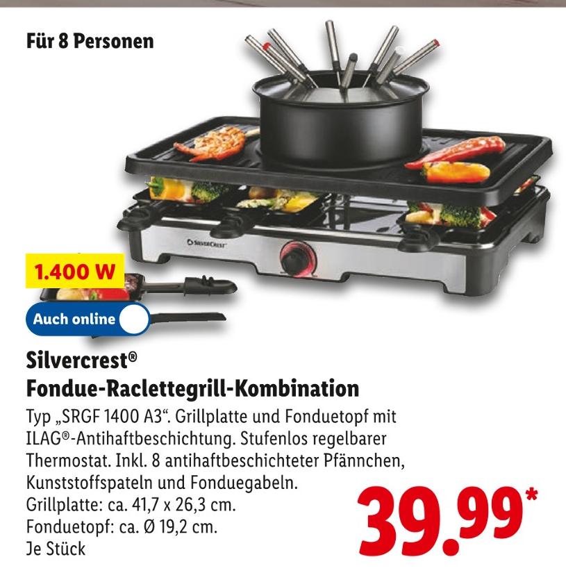 Fondue-Raclettegrill-Kombination