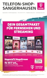 Aktueller Telefon Shop Sangerhausen Elektromärkte Prospekt in Bottendorf und Umgebung, "DEIN GESAMTPAKET FÜR FERNSEHEN UND STREAMING" mit 8 Seiten, 01.08.2025 - 31.08.2025