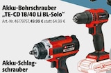 Akku-Bohrschrauber "TE-CD 18/40 Li BL-Solo" Angebote von Einhell bei Hagebaumarkt Kassel für 49,99 €