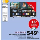 Téléviseur 55" QLED 4K - Samsung - Hyper U à Sète Téléviseur 55" QLED 4K - Samsung en promo chez Hyper U Sète à 549,00 €