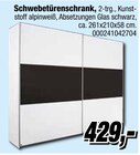 Schwebetürenschrank für 429,00 € bei Opti-Megastore im Angebot Schwebetürenschrank im aktuellen Opti-Megastore Prospekt