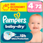 COUCHES PAMPERS BABY DRY - PAMPERS - Auchan Supermarché à Cachan COUCHES PAMPERS BABY DRY - PAMPERS en promo chez Auchan Supermarché Cachan à 22,99 €