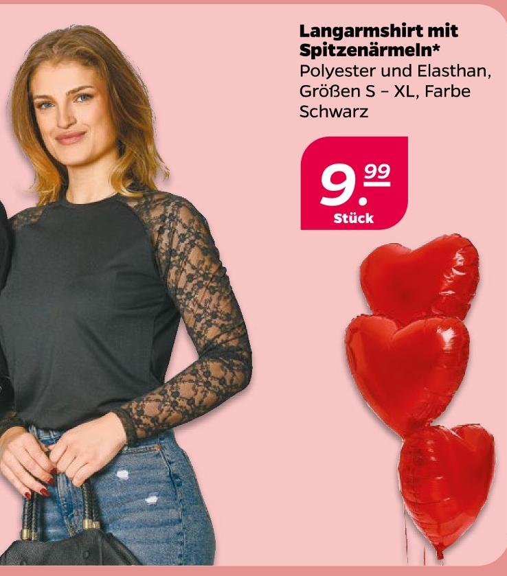 Langarmshirt mit Spitzenärmeln