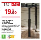 Pied de table réglable de 70 à 110 cm dans le catalogue LEROY MERLIN