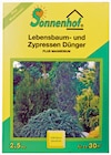Lebensbaum- und Zypressendünger im Angebot bei Wreesmann in Stade Lebensbaum- und Zypressendünger Angebote von Sonnenhof bei Wreesmann Stade für 4,99 €