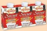 Secret de creme UHT 25% MG - PRESIDENT à 1,55 € dans le catalogue U Express