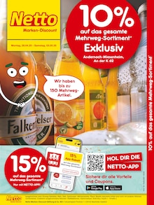 Aktueller Netto Marken-Discount Prospekt "10% auf das gesamte Mehrweg-Sortiment" für Andernach Aktueller Netto Marken-Discount Prospekt für Andernach mit Seiten