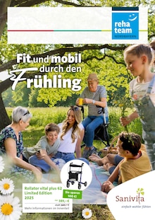 Aktueller reha team Nordbayern Gesundheitstechnik GmbH Filiale Bayreuth Prospekt "Fit und mobil durch den Frühling" Seite 1 von 6 Seiten für Pegnitz