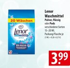 Waschmittel Pulver, flüssig oder Pods Angebote von Lenor bei famila Nordost Stralsund für 3,99 €