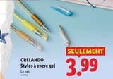 Stylos à encre gel - CRELANDO en promo à 3,99 € chez Lidl Stylos à encre gel - CRELANDO dans le catalogue Lidl