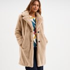 Manteau long fausse fourrure beige femme en promo chez La Halle Toulon à 59,99 €